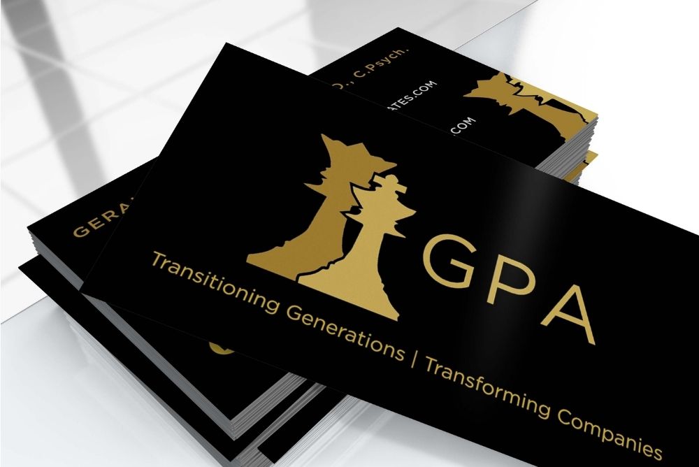 Business card design for GPulvermacher & Associates